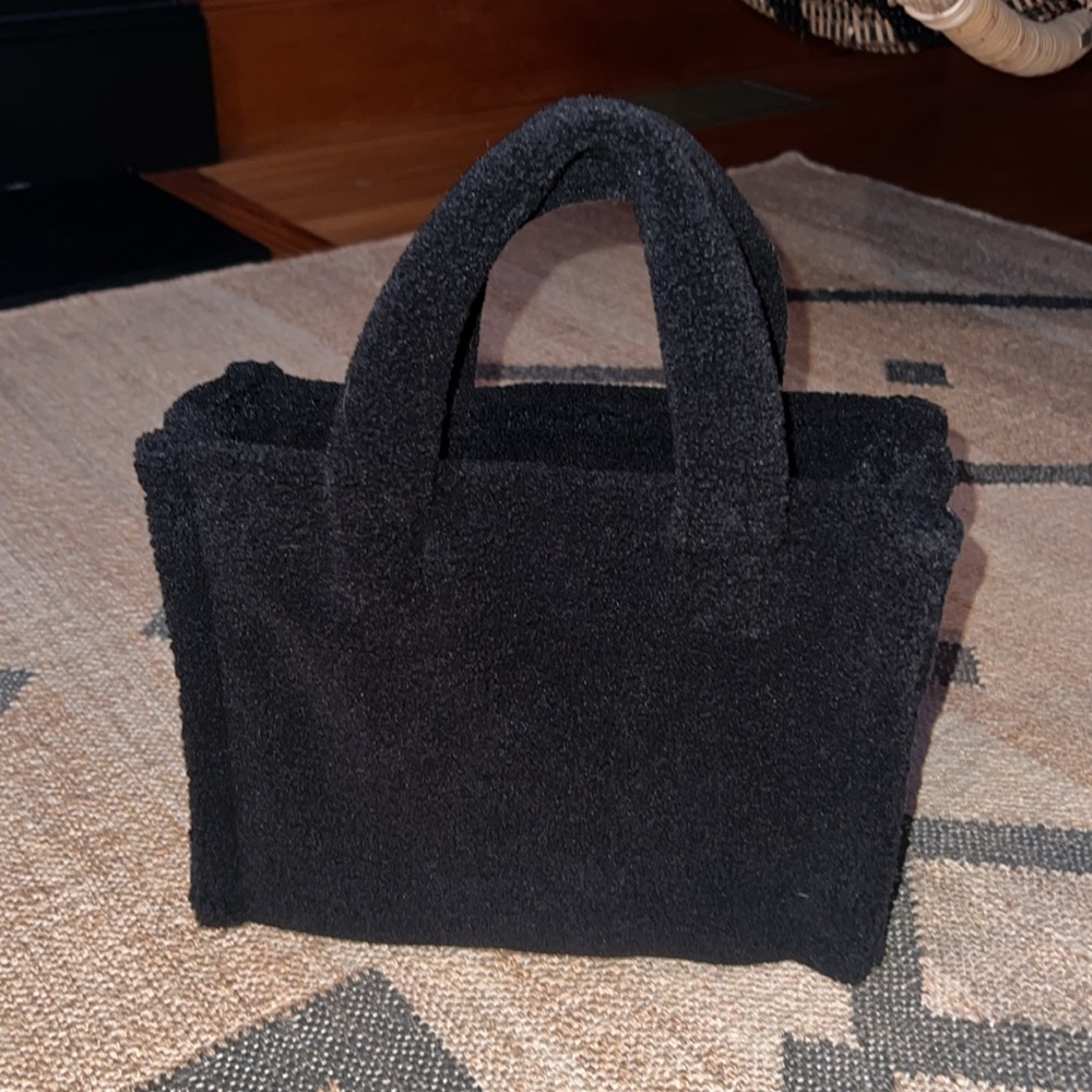 Velvet Small Black Cozy Faux Shearling Bag